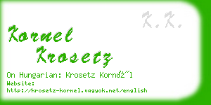 kornel krosetz business card